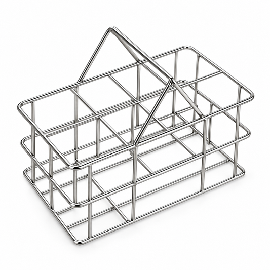 Panier inox pour biberons avec anses – vue 1